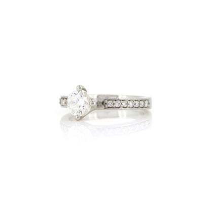 Pre-Owned - Diamond Solitaire Ring with Diamond Shoulders Rings