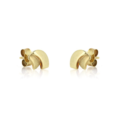 9ct Yellow Gold Sculptured Stud Earrings - Pre-Owned