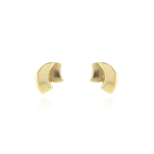 9ct Yellow Gold Sculptured Stud Earrings - Pre-Owned