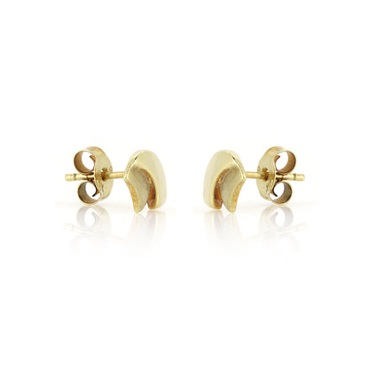 9ct Yellow Gold Sculptured Stud Earrings - Pre-Owned