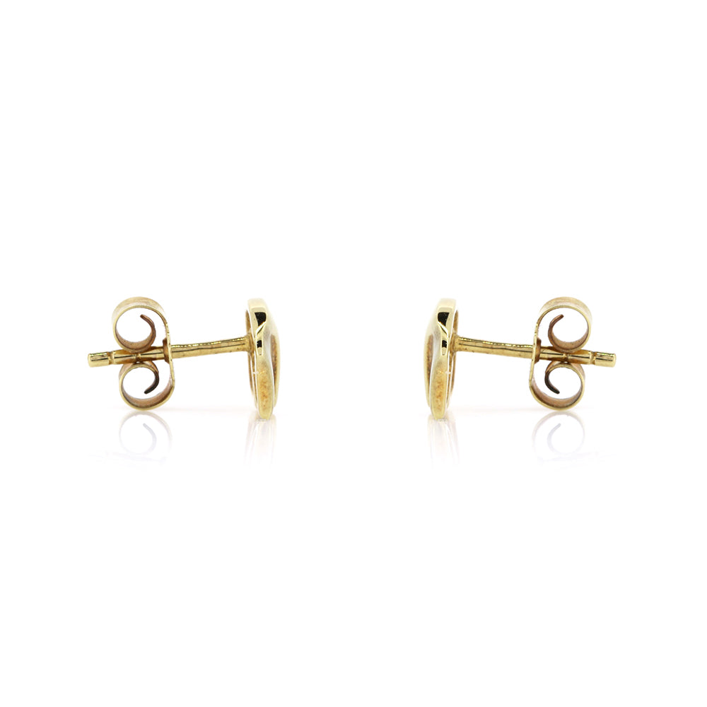 9ct Yellow Gold Sculptured Stud Earrings - Pre-Owned