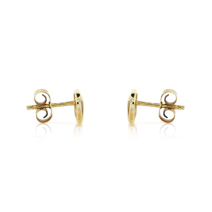 9ct Yellow Gold Sculptured Stud Earrings - Pre-Owned