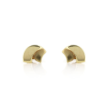 9ct Yellow Gold Sculptured Stud Earrings - Pre-Owned