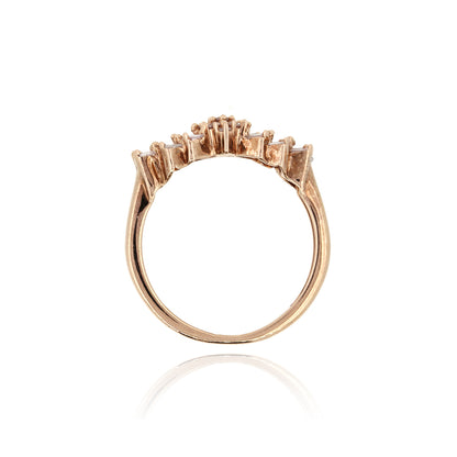 9ct Rose Gold Natural Pink Diamond Ballerina Ring - Pre-Owned