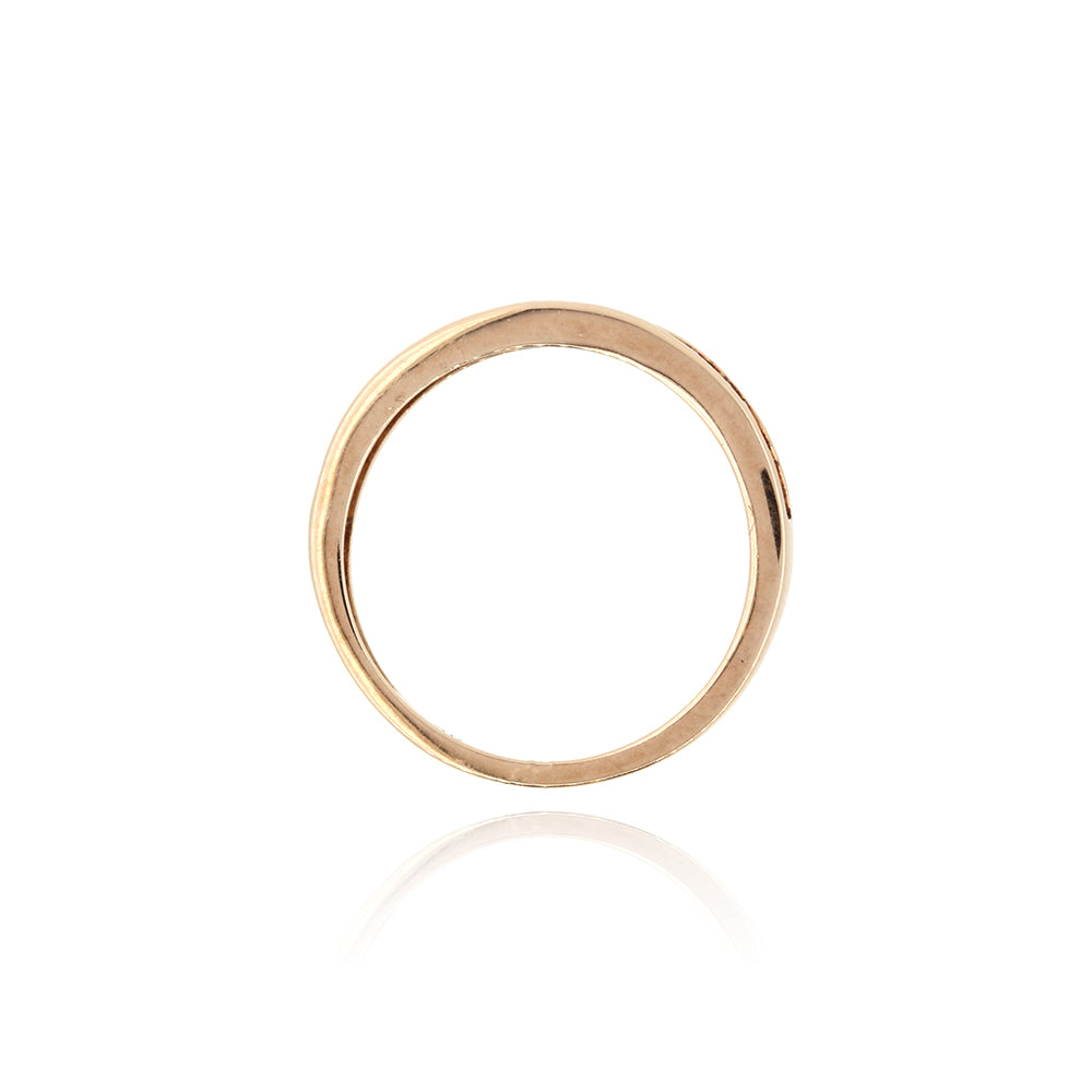 9ct Rose Gold Natural Pink Diamond Half Eternity Ring - Pre-Owned