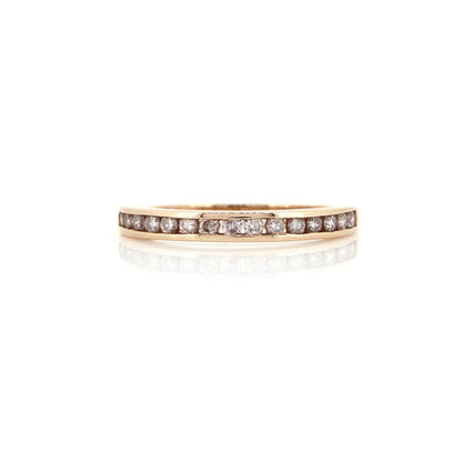 9ct Rose Gold Natural Pink Diamond Half Eternity Ring - Pre-Owned