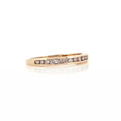 9ct Rose Gold Natural Pink Diamond Half Eternity Ring - Pre-Owned