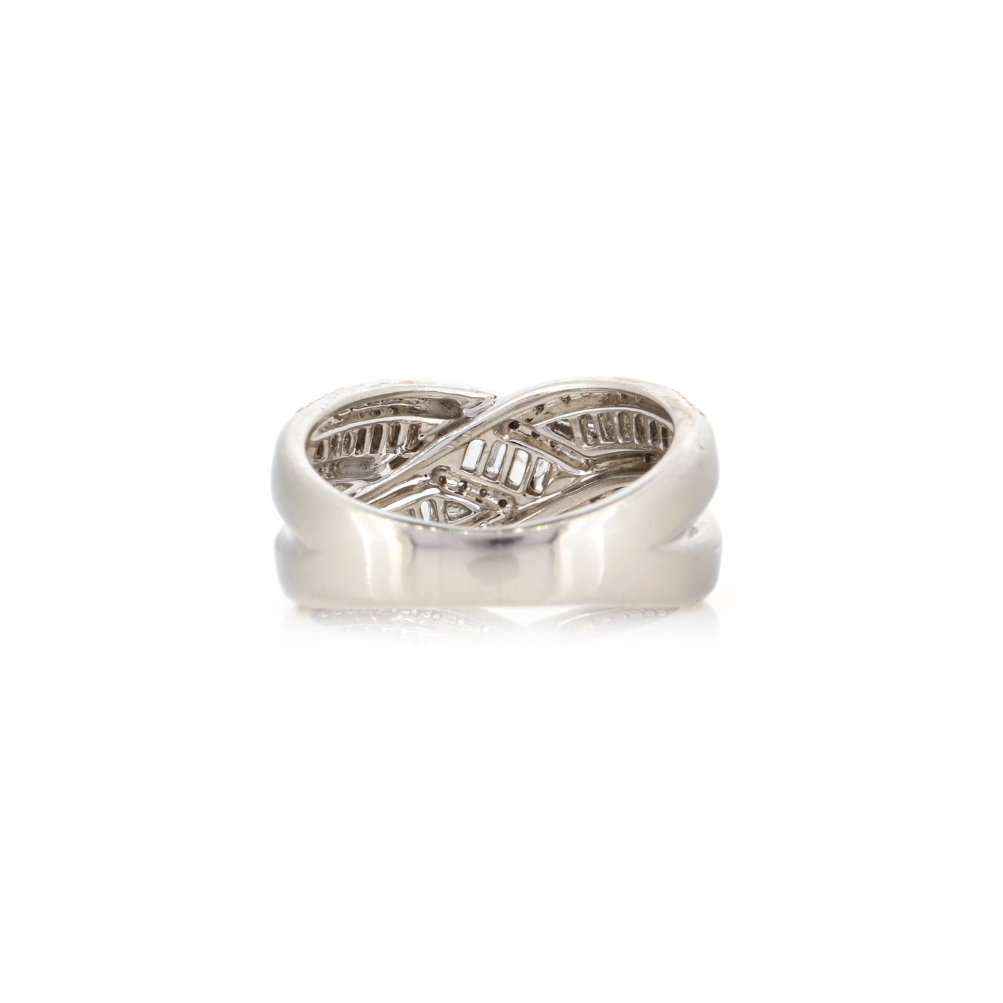 Platinum Diamond Crossover Statement Ring - Pre-Owned