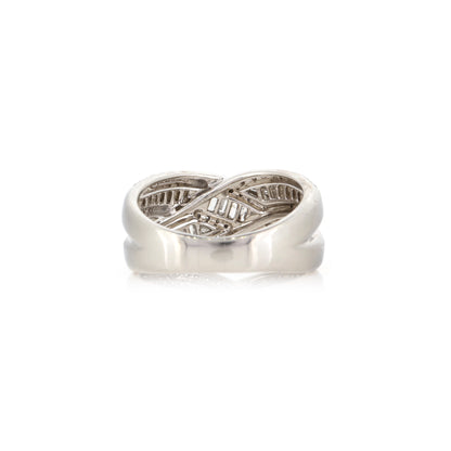 Platinum Diamond Crossover Statement Ring - Pre-Owned