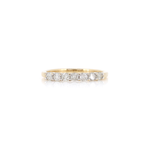 9ct Yellow Gold 7 Diamond Ring - Pre-Owned