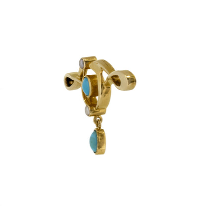 Art Nouveau Murrle Bennett & Co 15ct Yellow Gold and Turquoise Brooch - Antique