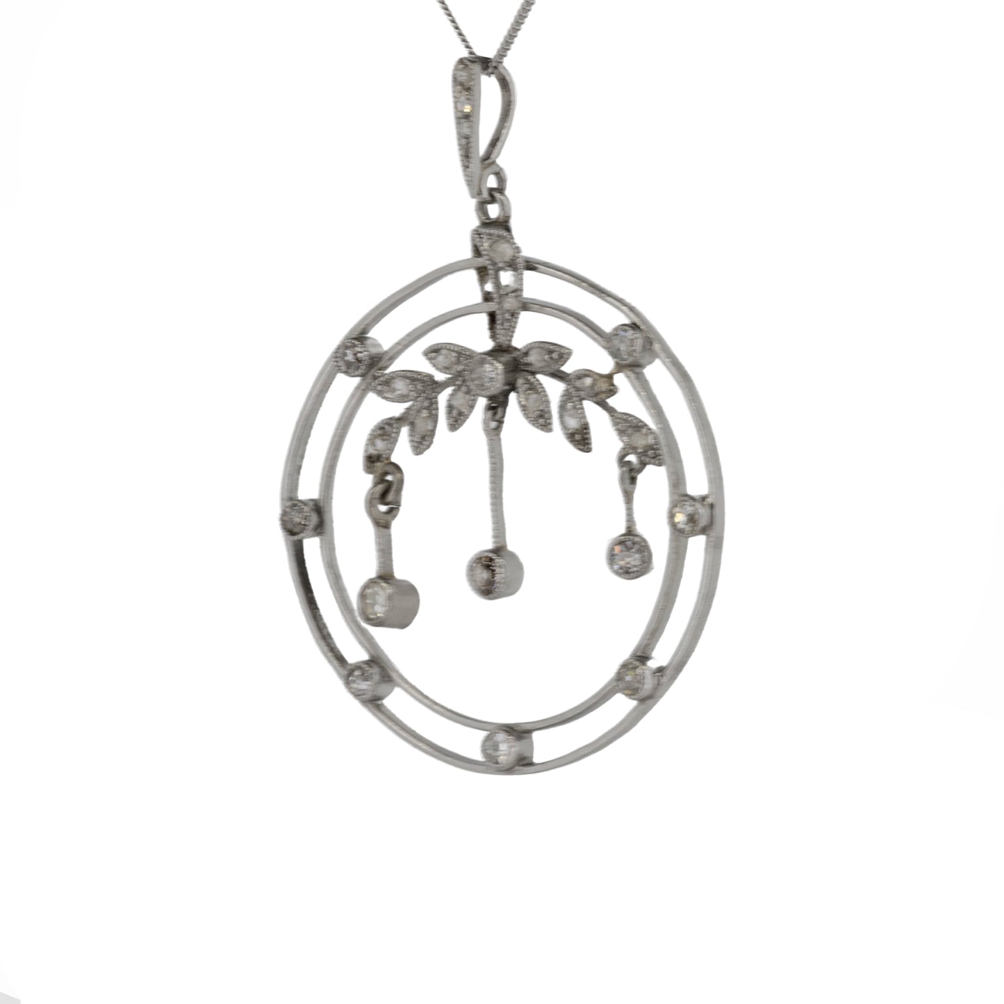 Belle Époque  and Platinum Diamond Flower Pendant - Antique