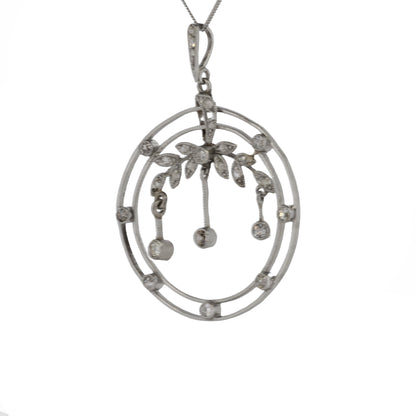 Belle Époque  and Platinum Diamond Flower Pendant - Antique
