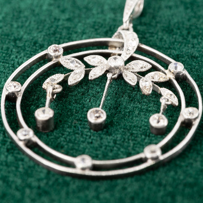 Belle Époque  and Platinum Diamond Flower Pendant - Antique
