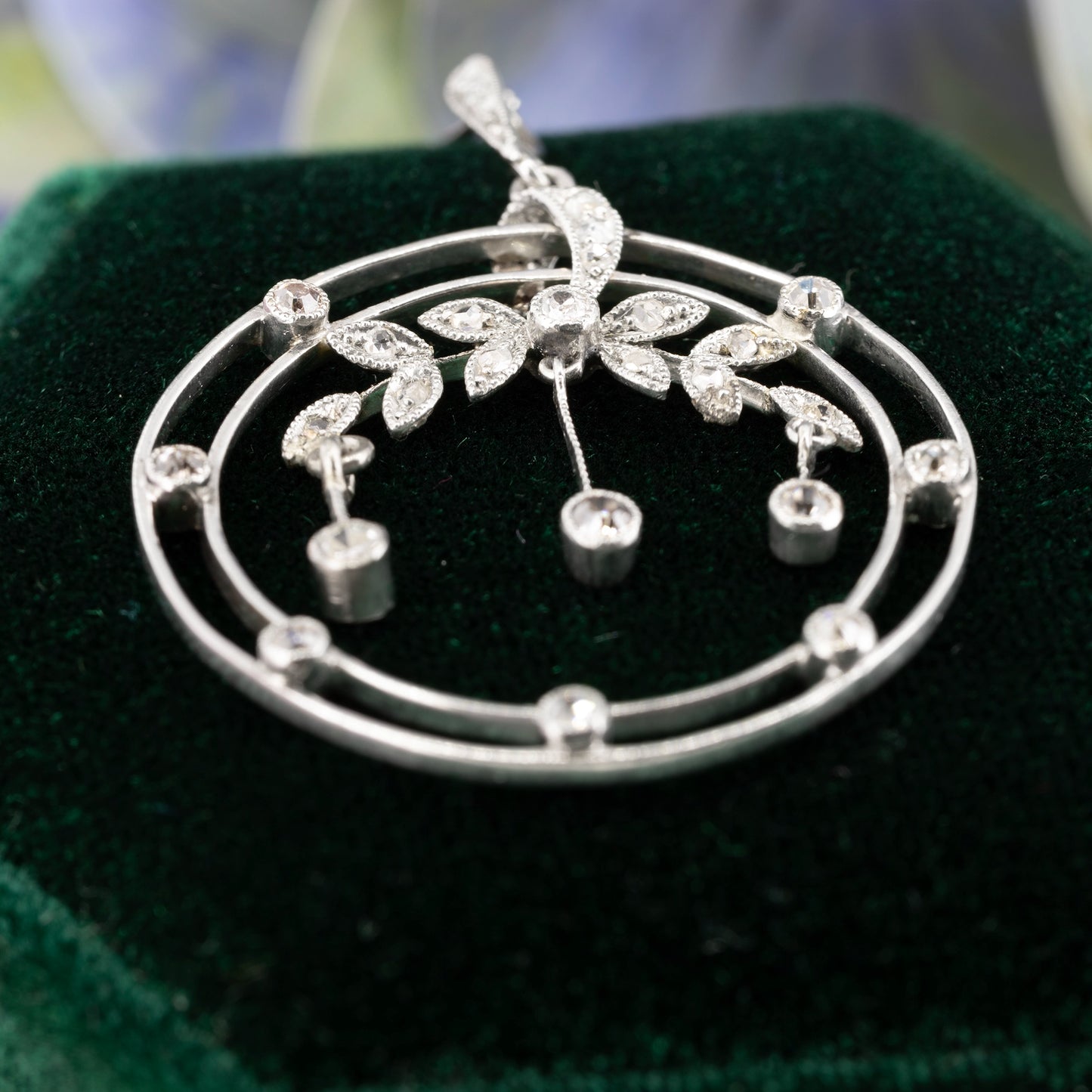 Belle Époque  and Platinum Diamond Flower Pendant - Antique