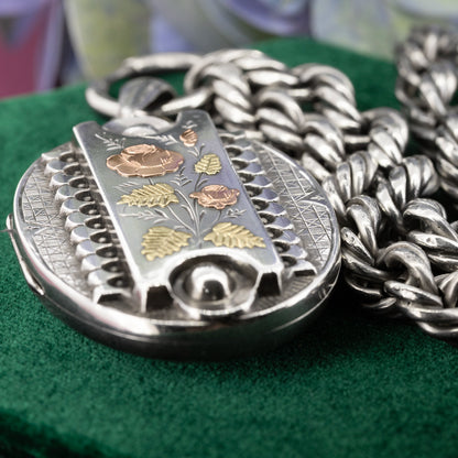 1885 Mid Victorian Adie & Lovekin Silver Locket - Antique