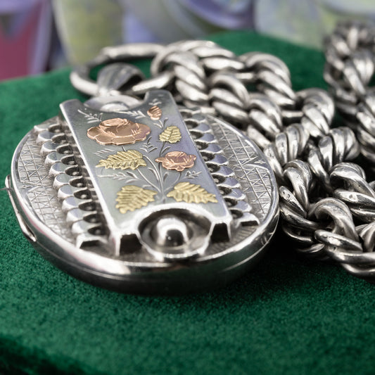 1885 Mid Victorian Adie & Lovekin Silver Locket - Antique