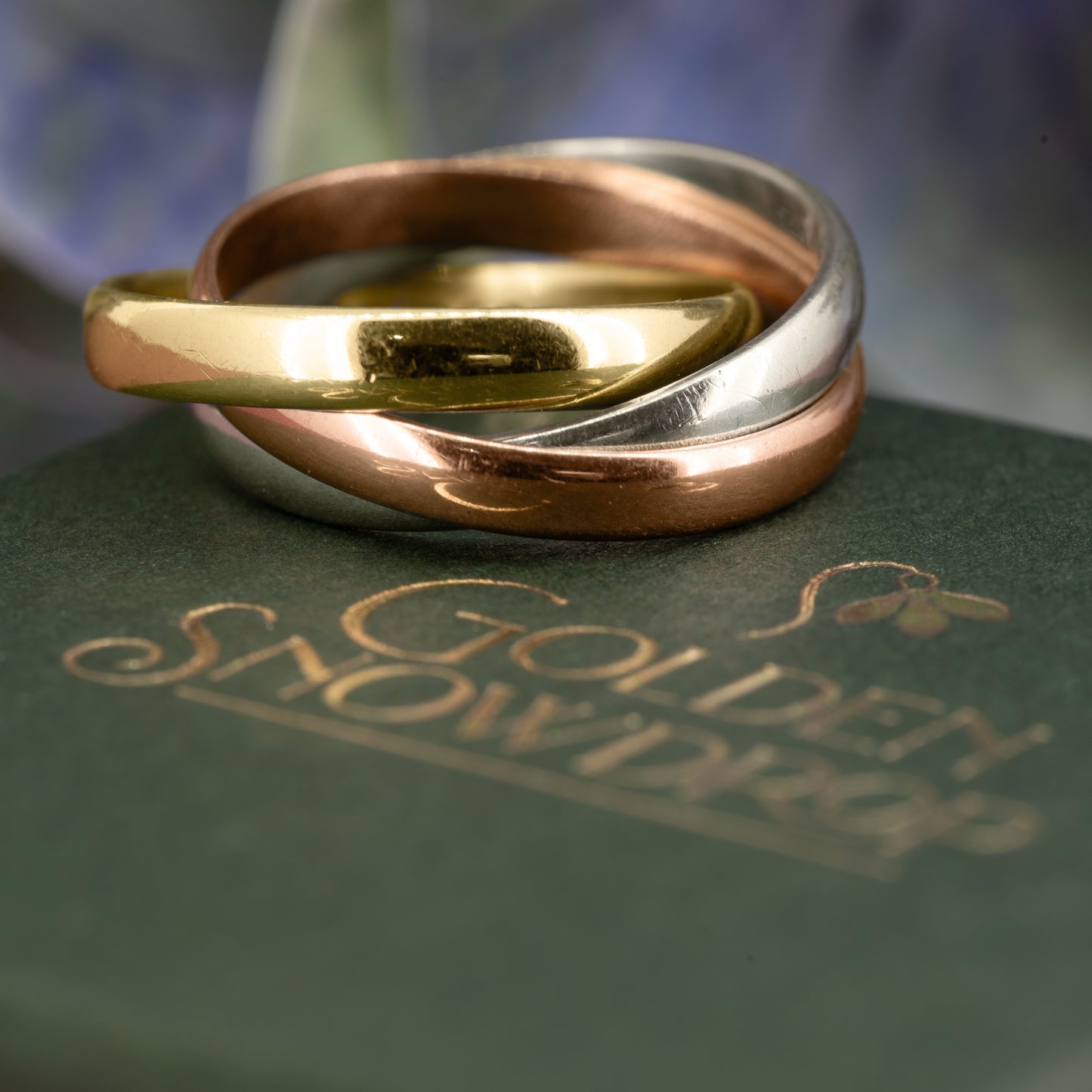 9ct Yellow, White & Rose Gold Trinity Stacking Ring (1982) - Vintage