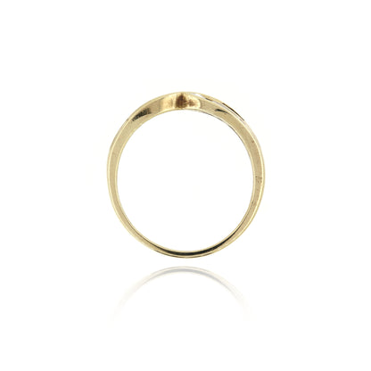 Diamond Crossover 9ct Yellow Gold Ring - Pre-Owned