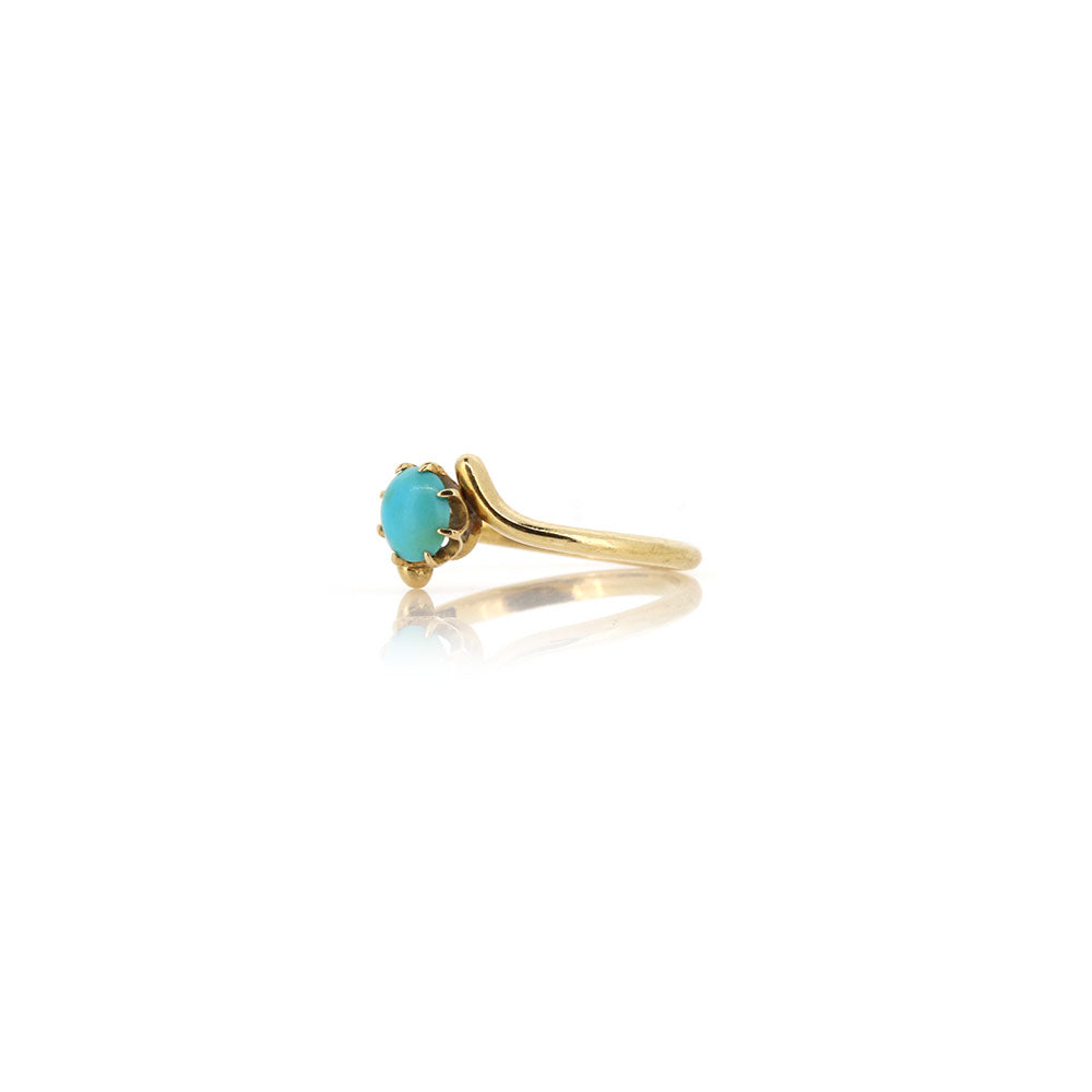 Antique - Turquoise Victorian Crossover Ring Rings