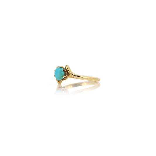 Antique - Turquoise Victorian Crossover Ring Rings