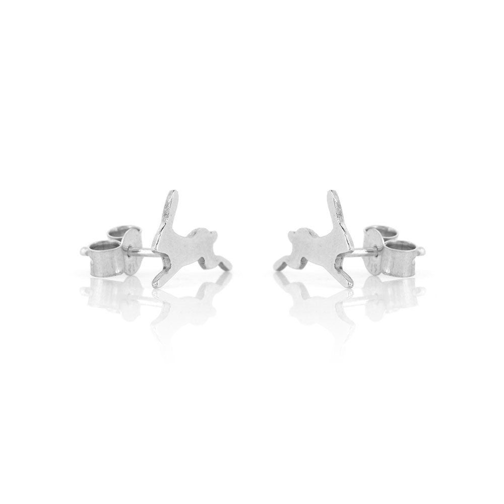 Hare Stud Small Earrings - Sterling Silver Stud Earrings