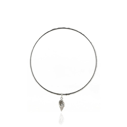 Whelk Shell Charm Bangle - Sterling Silver Bangles