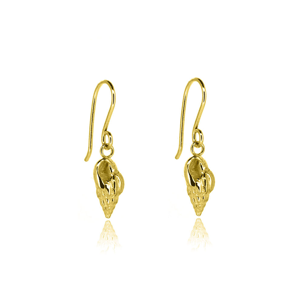 Whelk Shell Drop Earrings - Yellow Gold Vermeil Drop Earrings