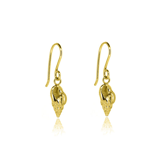 Whelk Shell Drop Earrings - Yellow Gold Vermeil Drop Earrings