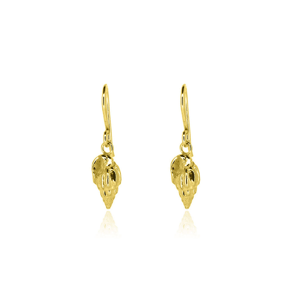 Whelk Shell Drop Earrings - Yellow Gold Vermeil Drop Earrings
