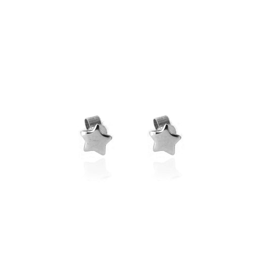 Star Polished Stud Earrings - Sterling Silver