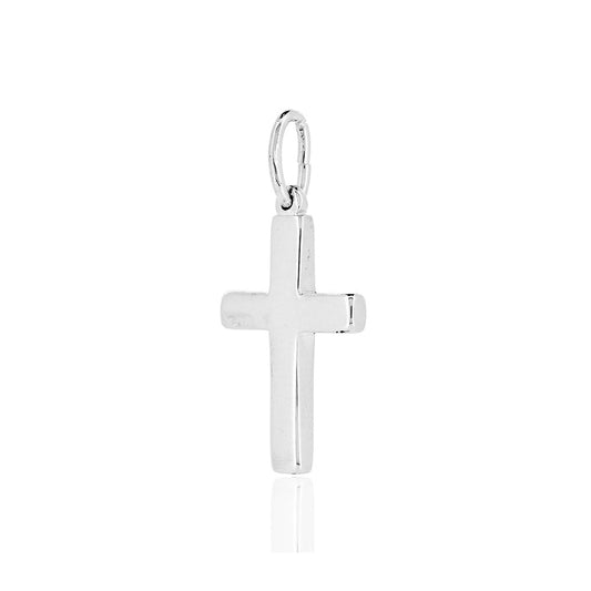 Cross Plain 20mm Pendant - Sterling Silver Jewellery
