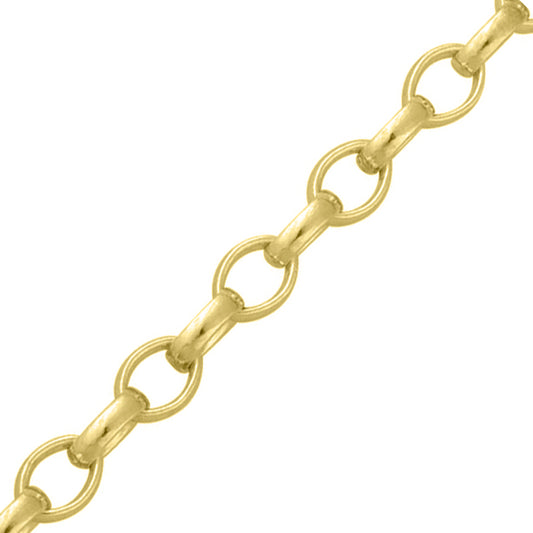 Oval Belcher Chain - Yellow Gold Vermeil - 20 Inch (50cm) Length, 2.56mm width Chains