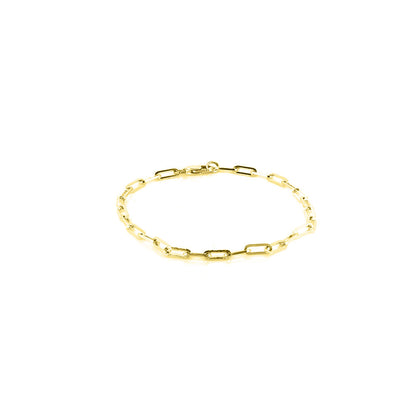 Square Trace Paperclip Bracelet - Yellow Gold Vermeil