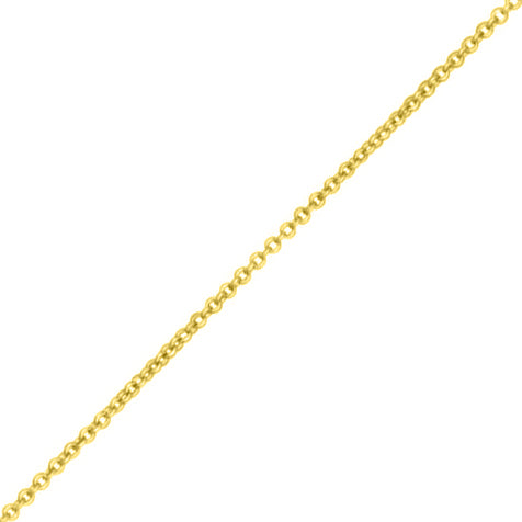Trace Chain - Yellow Gold Vermeil - 18 Inch (45cm) Length, 1.23mm width, adjuster at 16Inch (40cm)