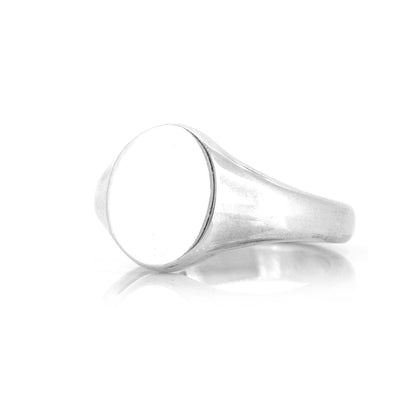 Signet Ring Oval 13mm x 11mm - Sterling Silver Rings