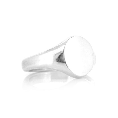 Signet Ring Oval 13mm x 11mm - Sterling Silver Rings