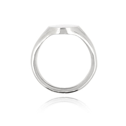 Signet Ring Oval 13mm x 11mm - Sterling Silver Rings