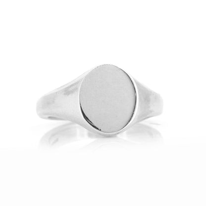 Signet Ring Oval 13mm x 11mm - Sterling Silver Rings