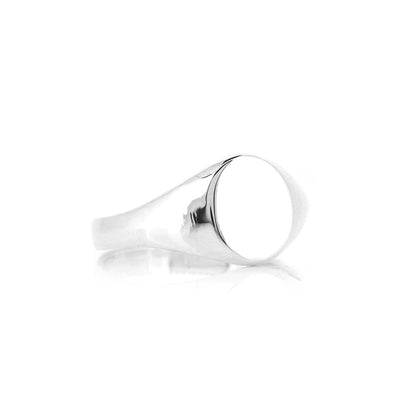 Signet Ring Oval 11mm x 9mm - Sterling Silver Rings