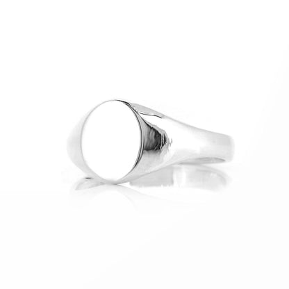 Signet Ring Oval 11mm x 9mm - Sterling Silver Rings
