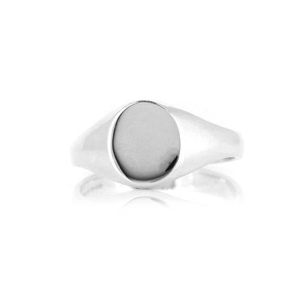 Signet Ring Oval 11mm x 9mm - Sterling Silver Rings