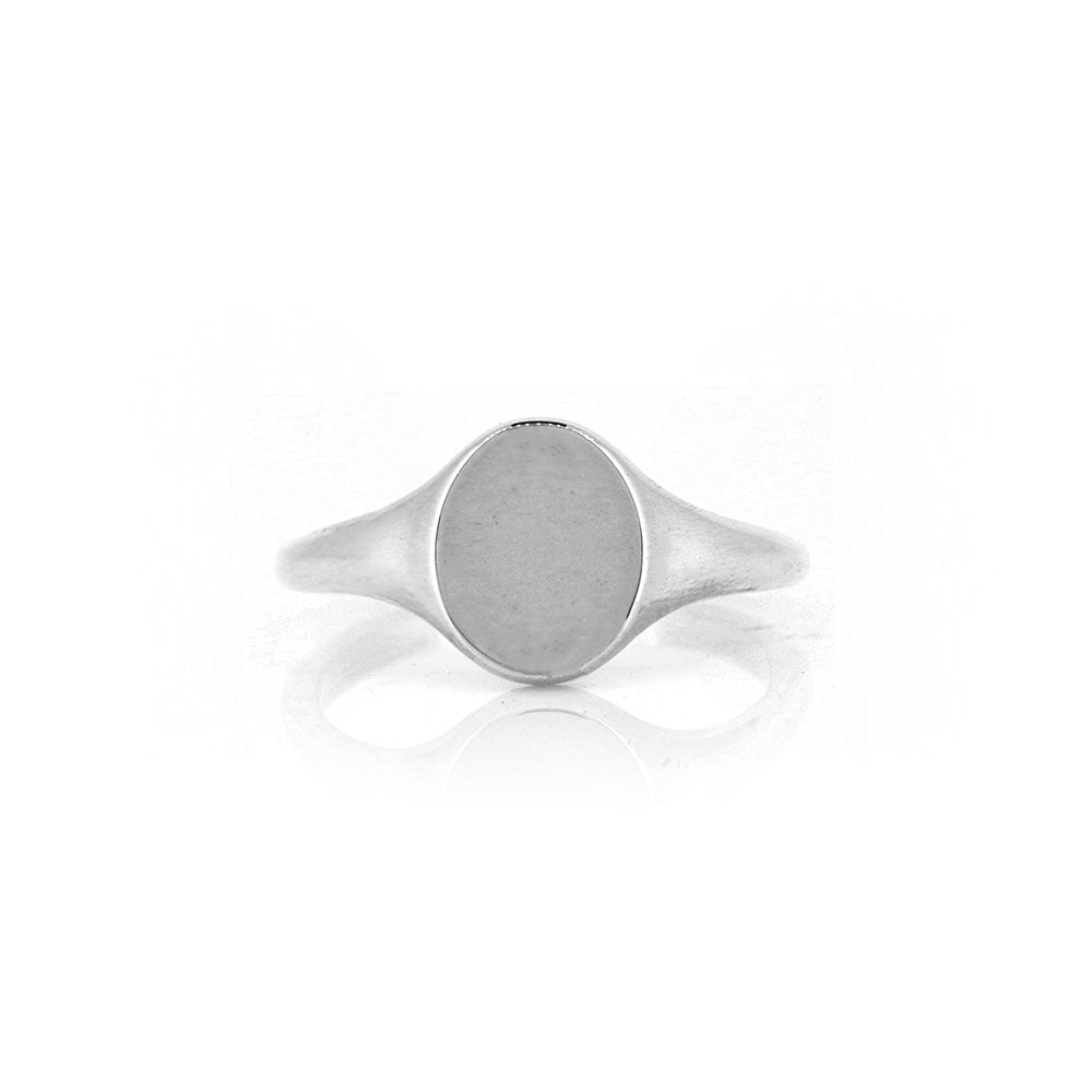 Signet Ring Oval 9.5mm x 7mm - Sterling Silver