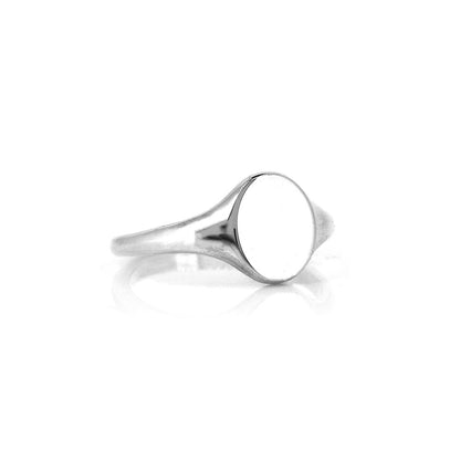 Signet Ring Oval 9.5mm x 7mm - Sterling Silver Rings
