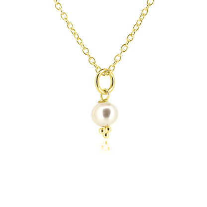 Alyssia White Freshwater Pearl Necklace - Yellow Gold Vermeil Necklace