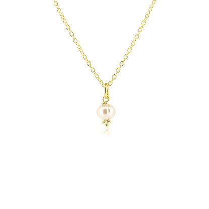 Alyssia White Freshwater Pearl Necklace - Yellow Gold Vermeil Necklace